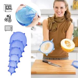 6 couvercles extensibles en silicone