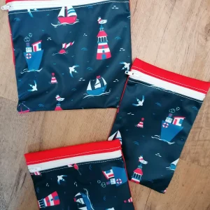 Sacs à goûter Marin (lot de 3) – ROSE & MARINE