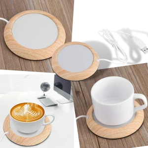 Chauffe-tasse USB électrique en bois