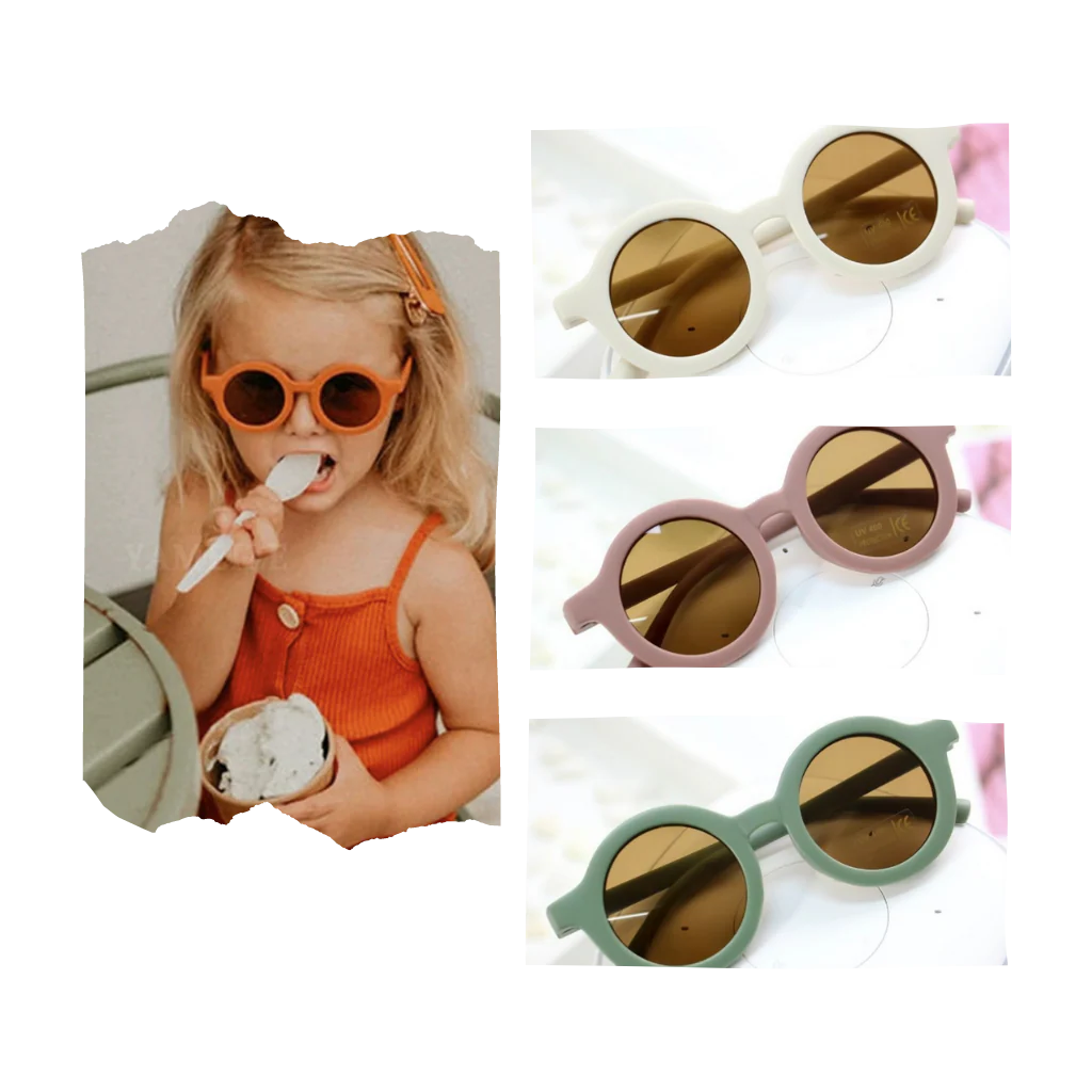Lunettes de soleil rondes vintage pour enfant de 1 à 5 ans – Image 6