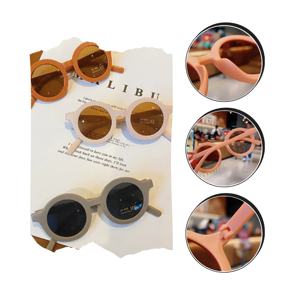 Lunettes de soleil rondes vintage pour enfant de 1 à 5 ans – Image 4