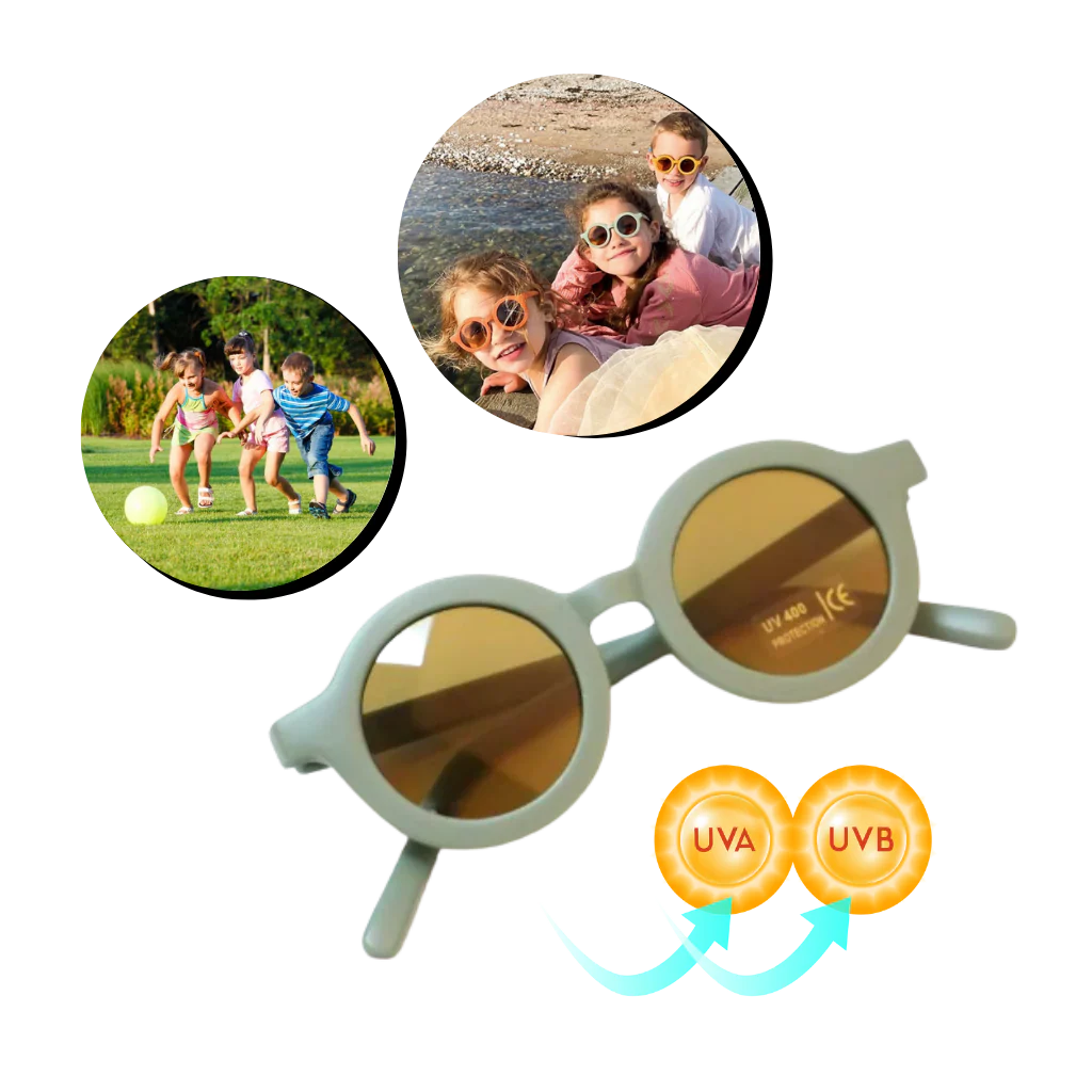 Lunettes de soleil rondes vintage pour enfant de 1 à 5 ans