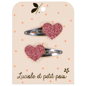 Paire de barrettes coeur