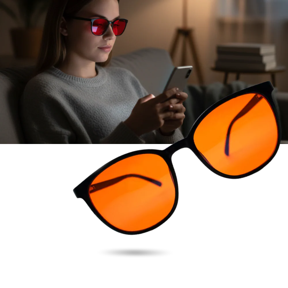 Lunettes rouges anti-fatigue à filtre bleu
