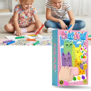 Kit peinture à pois et raclette pour enfants