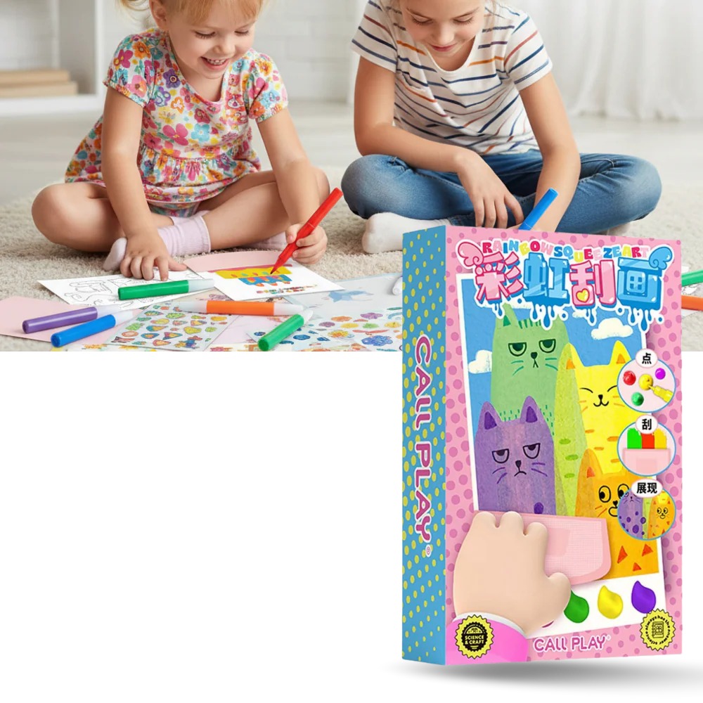Kit peinture à pois et raclette pour enfants – Image 2