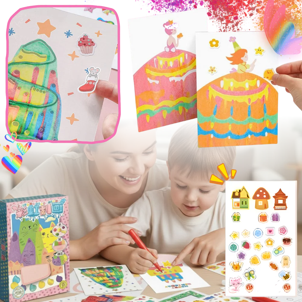 Kit peinture à pois et raclette pour enfants – Image 5