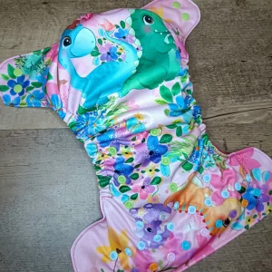 Couche lavable TE1 à poche DINOSAURES – SAPHARIE