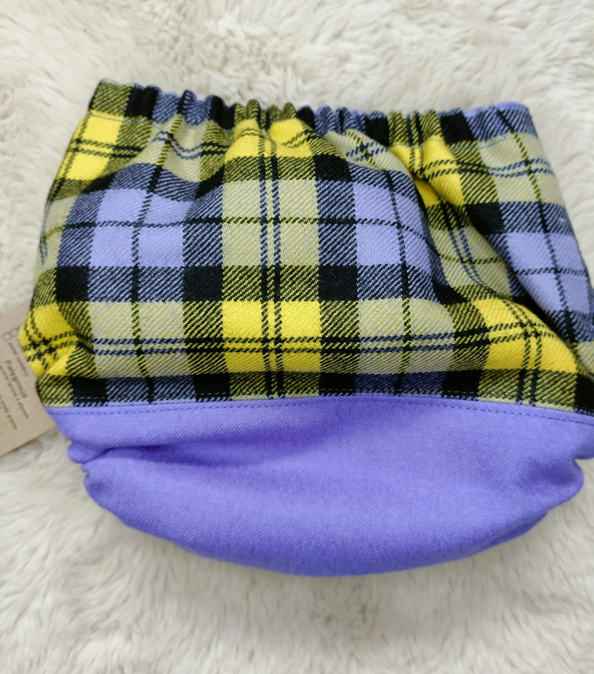 Couche en laine évolutive PLAID MAUVE (7 à 14 kg) – WOOLBERRY NATURALNIE – Image 3