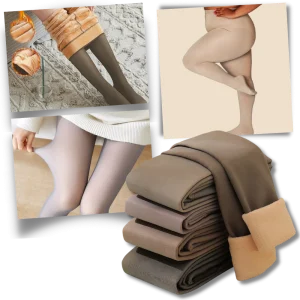 Faux collants translucides doublés polaire