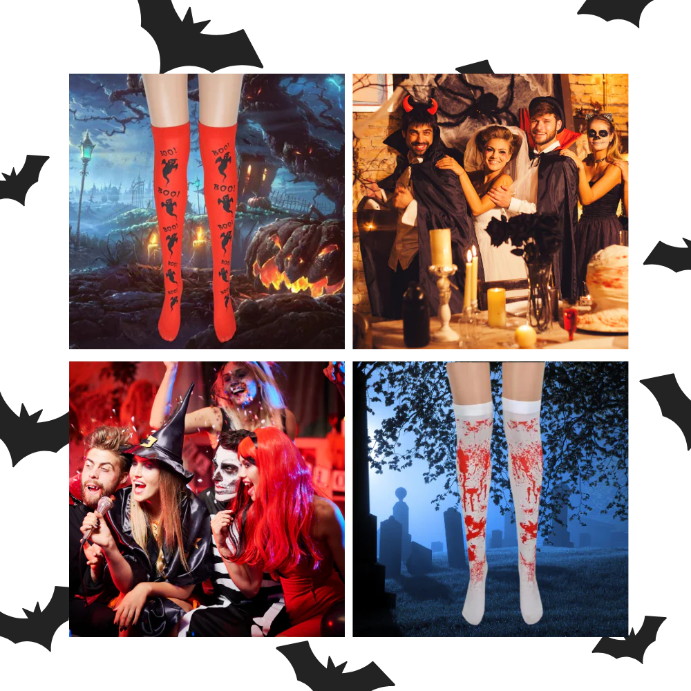 Chaussettes de compression aux motifs festifs d'Halloween – Image 4