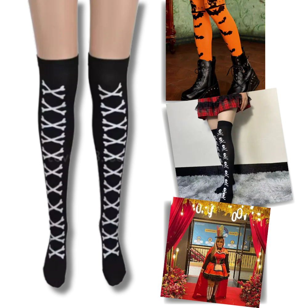 Chaussettes de compression aux motifs festifs d'Halloween – Image 2