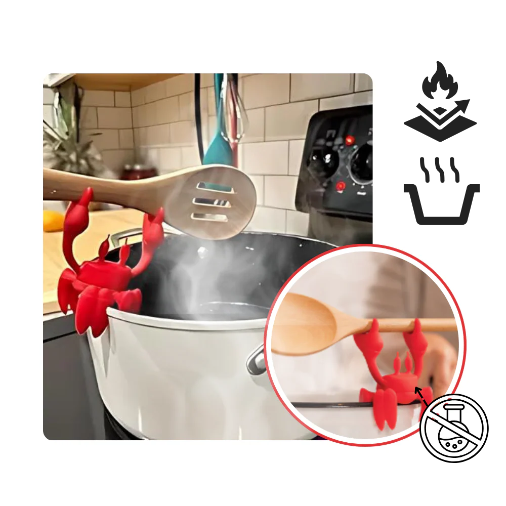 Porte-cuillère antidérapant en forme de crabe amusant – Image 5