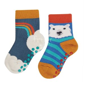 Chaussettes antidérapantes Rainbow (lot de 2) – Frugi
