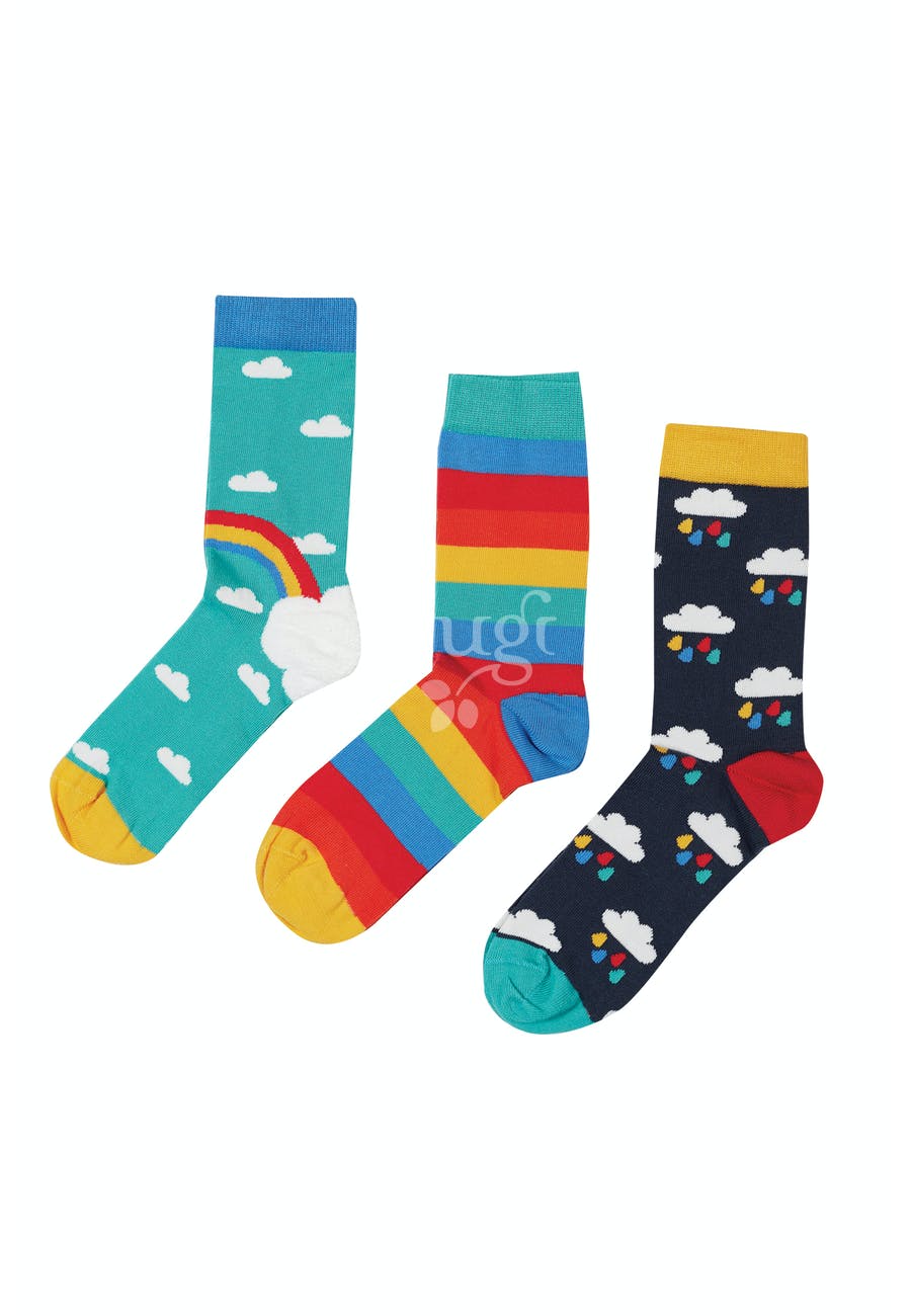 Chaussettes Rock My Socks Arc-en-ciel (lot de 3) – Frugi