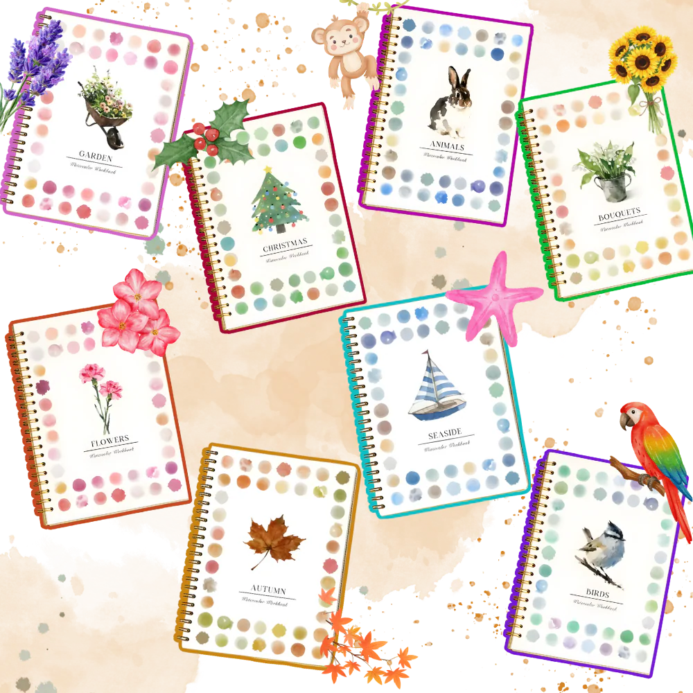 Livre de coloriage aquarelle multi-thèmes – Image 7