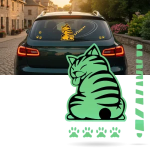 Autocollant pour essuie-glace chat espiègle