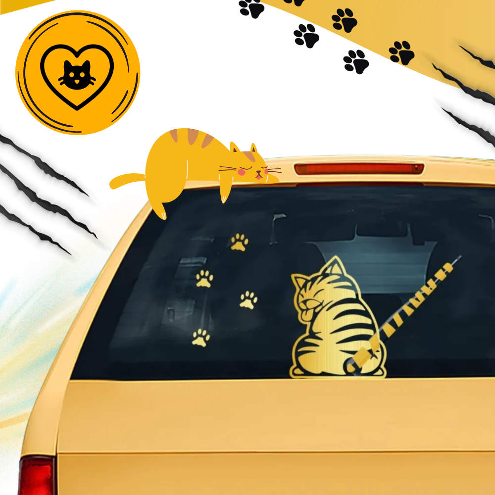 Autocollant pour essuie-glace chat espiègle – Image 4