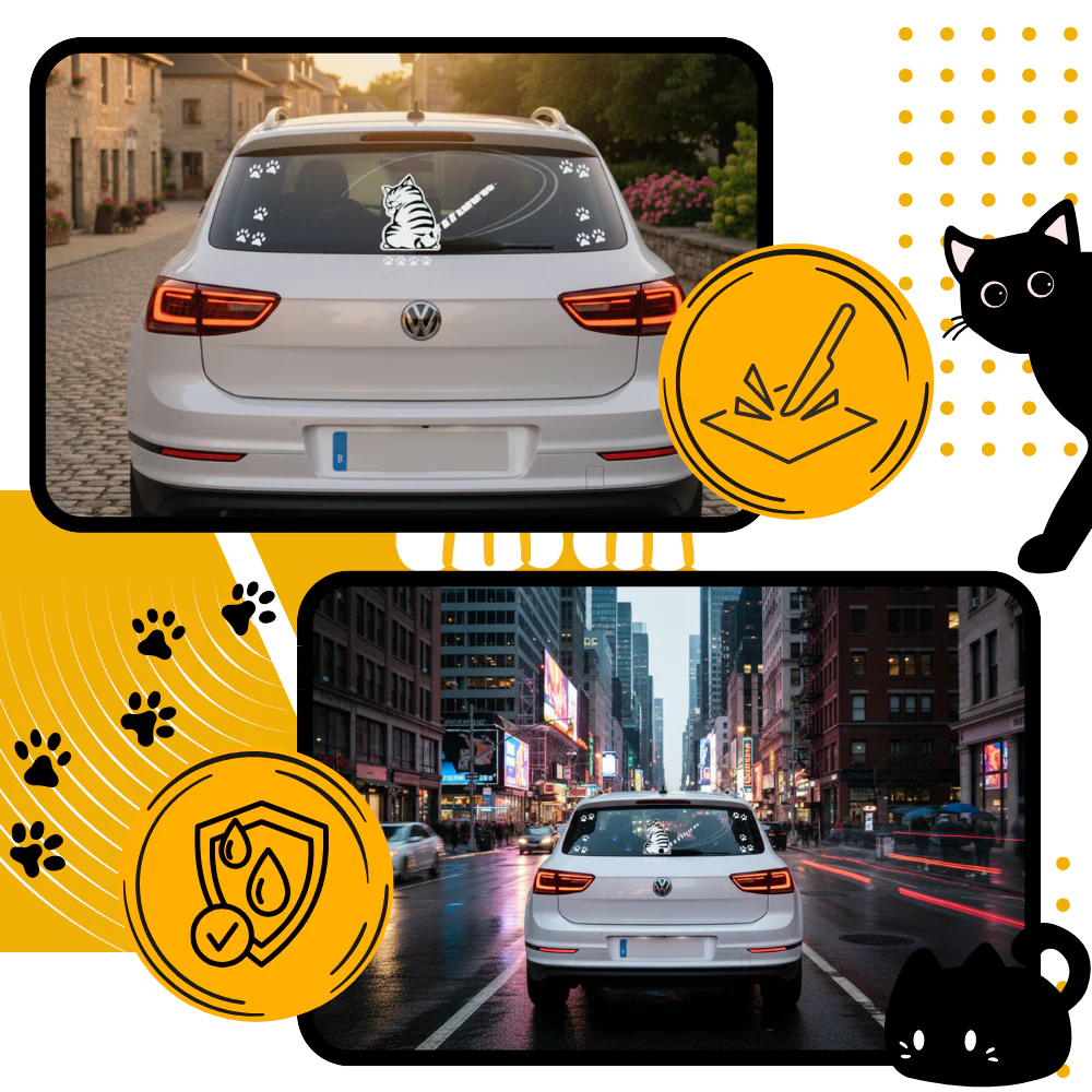 Autocollant pour essuie-glace chat espiègle – Image 7