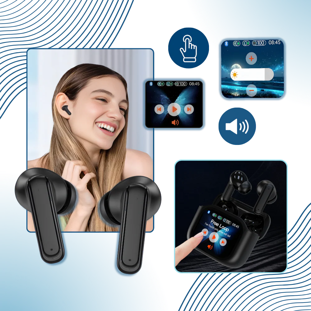 Écouteurs bluetooth à réduction de bruit avec écran tactile – Image 5