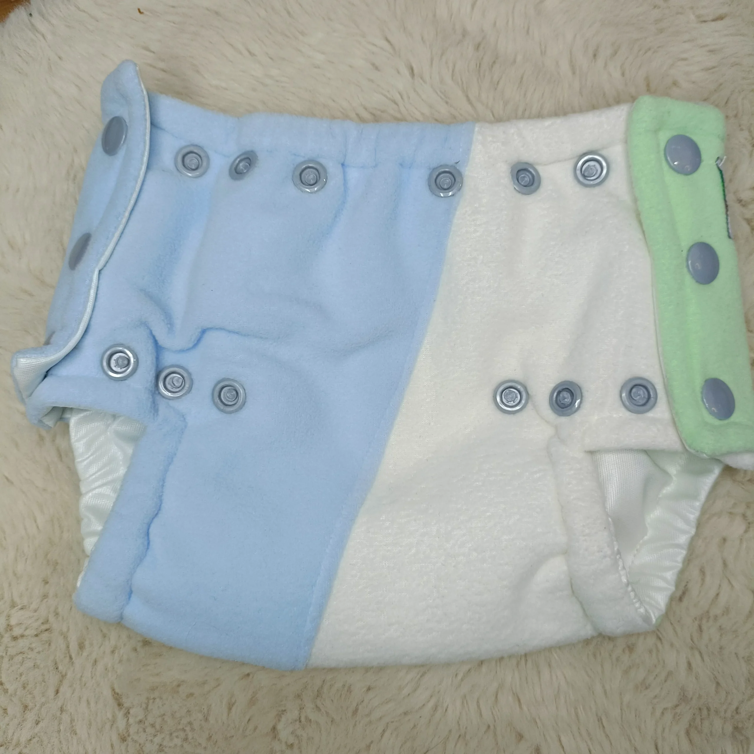 Surcouche CIEL, BLANC ET MENTHE en micro polaire XS (2 à 6 kg) – BEBELA – Image 3